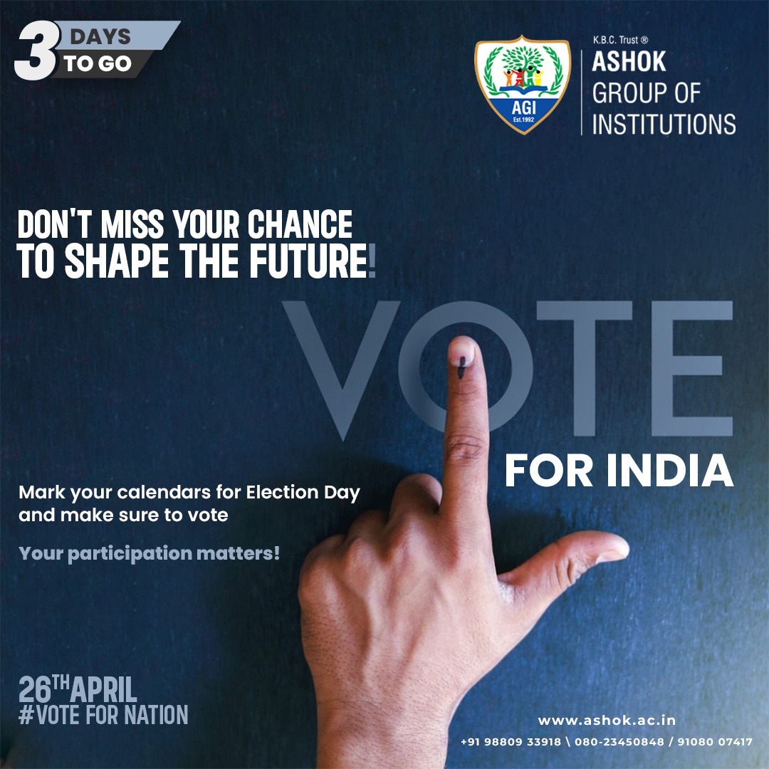 Seize the opportunity to shape the future! Vote for India
📷 #IndiaVotes #ShapeTheFuture #AshokPublic