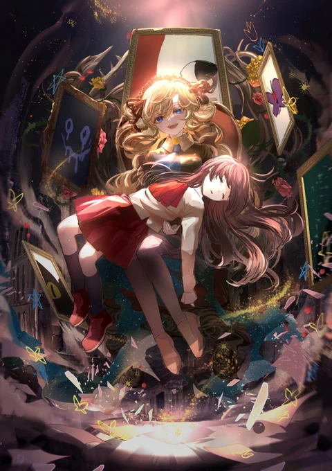 『イヴ、わたしと友達になってくれる?』ib メアリー&イヴの二次創作イラストです。ib This is a secondary creation illustration of Mary &amp; Eve. 