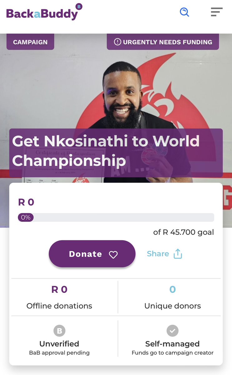 Saiths_'s tweet photo. Please Retweet, Share and Tag any relevant bodies!

Despite him representing SA, he is required to fund his own journey to the World Champs. 

Nathi has gotten to where he is with absolutely limited resources. Let’s help get him to the big stage

https://t.co/XDUHbJdBvG https://t.co/vwgbe3watU