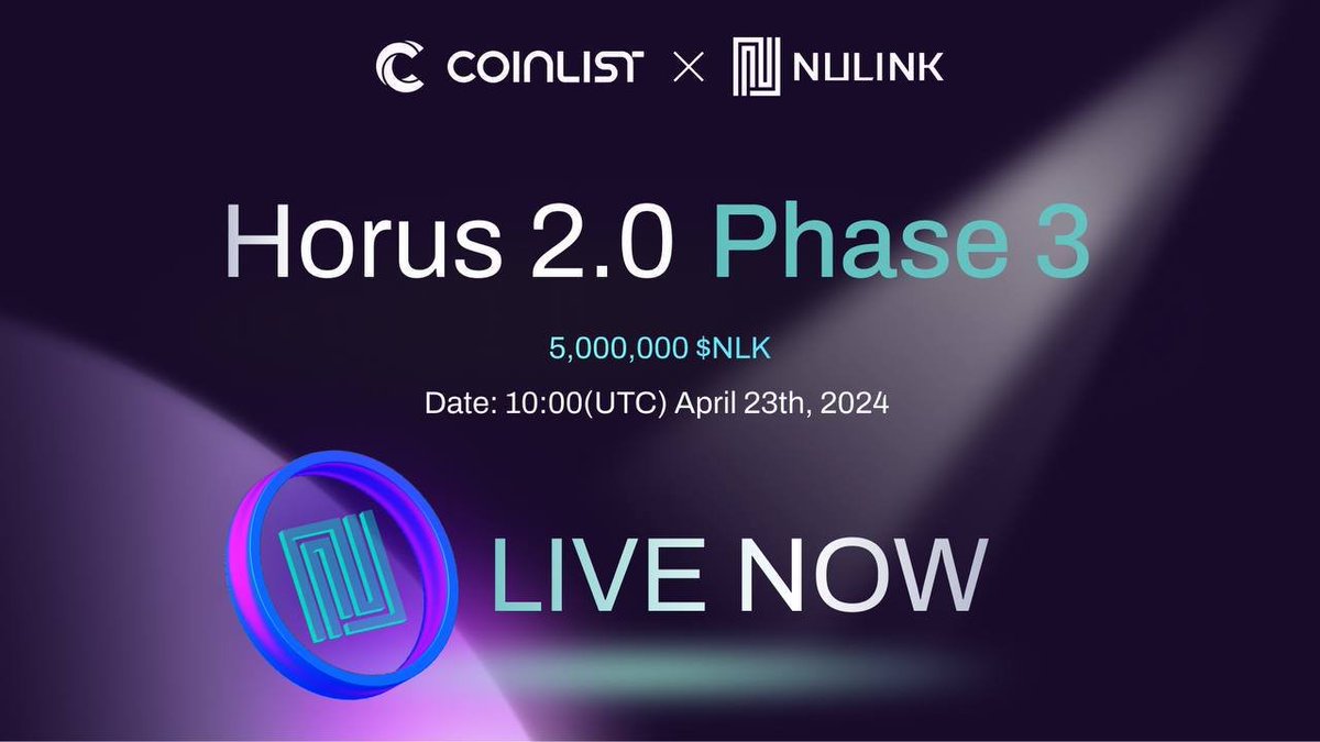 NuLink Testnet Horus 2.0 Phase 3 is LIVE! 🎉Thrilled to announce Phase 3 of our incentivized testnet with @CoinList is here! 🤝Dive in & help us build the future of secure data!✨ Join the testnet & earn rewards🎁: coinlist.co/nulink-testnet More details: nulink.org/blog-posts/imp……