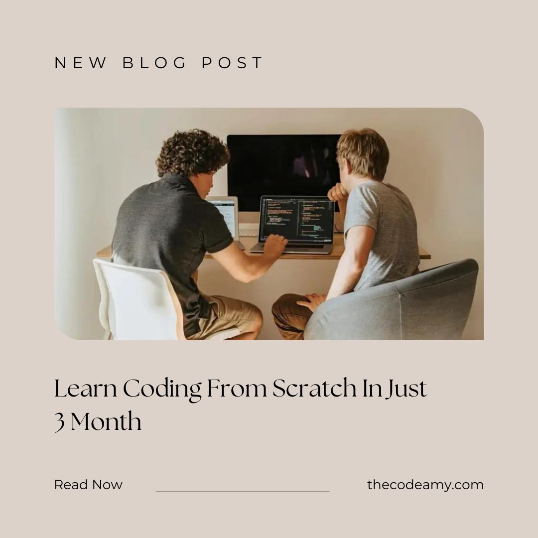 thecodeamy's tweet image. Unlock the world of coding in just 3 months! 🚀 Dive into our latest blog and embark on a journey from coding newbie to pro. 💻
Link : shorturl.at/tFMT2
#LearnToCode #CodingJourney #TechSkills