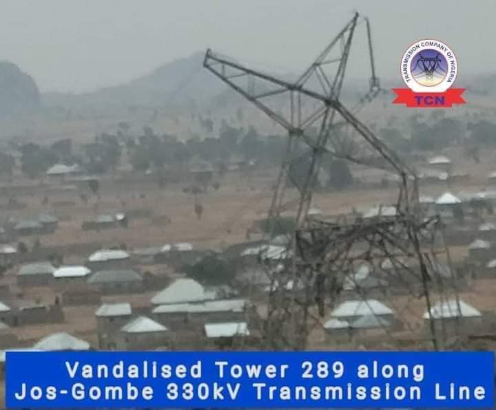 Four towers Vandalized along Jos-Gombe 330KVA transmission line.  

@TCN_NIGERIA made this report after management team verified the destruction along Jos - Gombe transmission line.