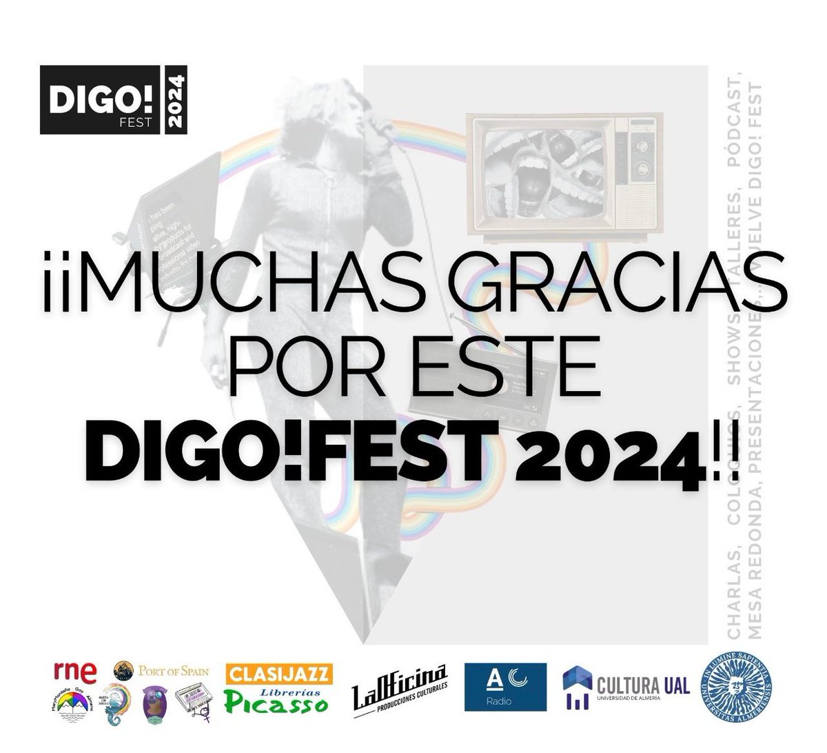 🫶🌈Muchísimas gracias a todas las personas que habéis formado parte de esta edición del DIGO!Fest 2024 👏👏

Pronto iremos subiendo fotos y vídeos de todas las actividades 🤭🏳️‍🌈🤩