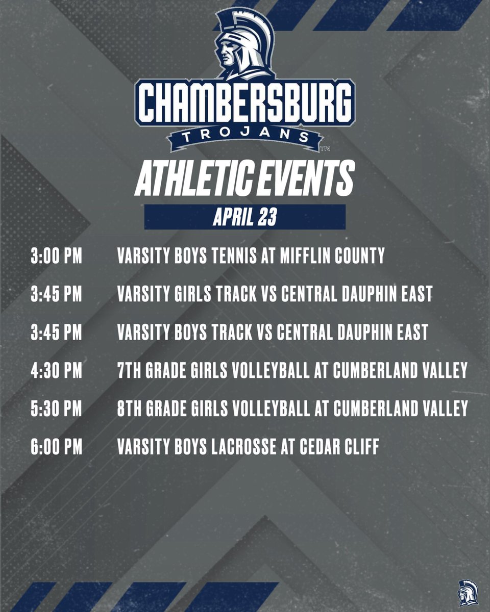 Chambersburg Trojans Athletics (@CASDAthletics) on Twitter photo 2024-04-23 09:38:36