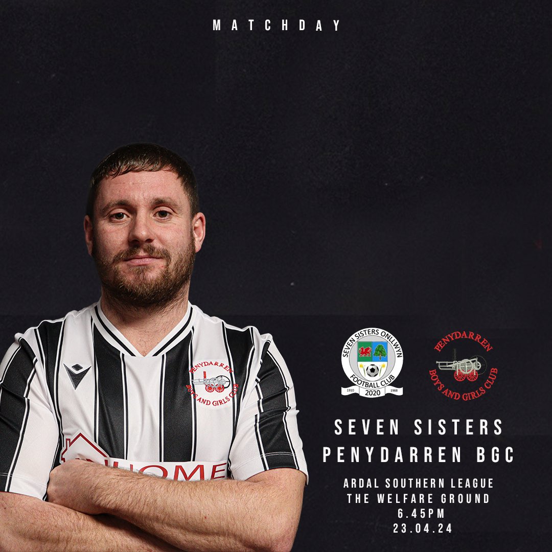 𝗠𝗔𝗧𝗖𝗛𝗗𝗔𝗬! 💪 The big games keep on coming 👊 🆚 @7SistersOnllwyn 🏟️ The Welfare Ground ⏰ 6.45pm Kick Off 🏆 @ArdalSouthern League