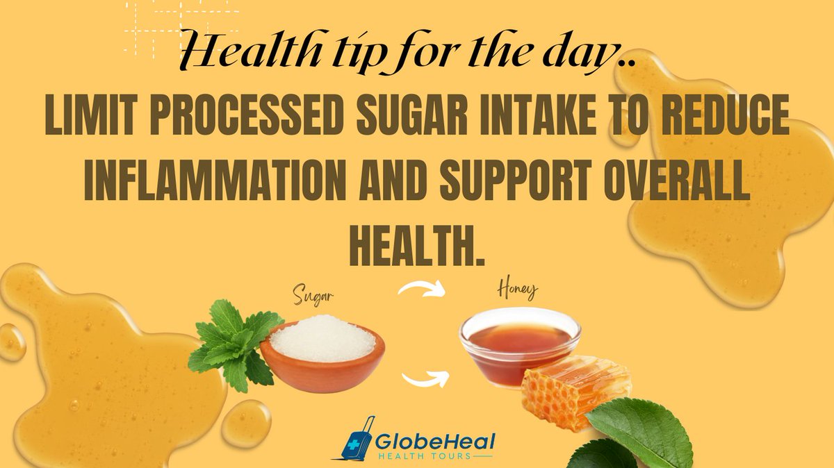 'Take control of your health by cutting back on processed sugar! 🚫🍬 Discover the sweet freedom of natural sweetness!”

#SugarFreeLiving #HealthyEating #SugarSmart #NutritionTips #CleanEating #WellnessJourney #wellnesstourism #healthtourism #globeheal