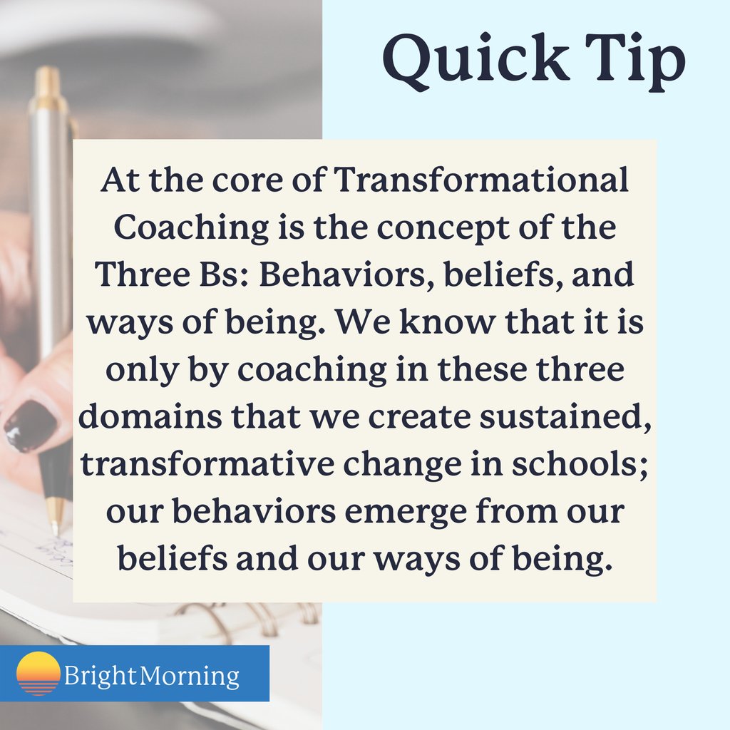 Whether you are a teacher leader, a coach, or a school leader, understanding how to work with your way of being + how to coach others in this area is empowering. This week on The Bright Morning Podcast, I talk about coaching ways of being. Tune in wherever you get your podcasts.