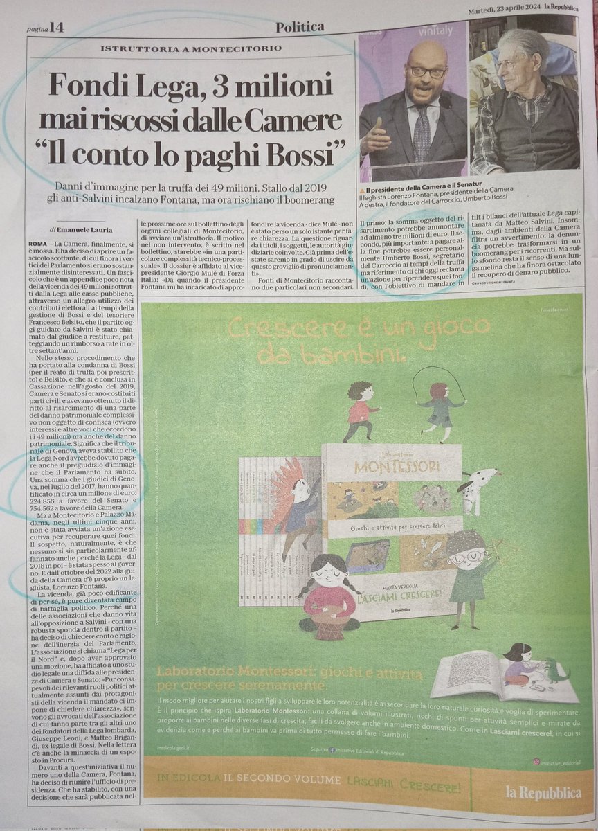 La #Lega deve al Parlamento 3 milioni di € per danni d'immagine.
Soldi che nessuno però ancora ha chiesto.
Per molto meno un comune cittadino si vede piombare Equitalia in casa.
Si vede pignorare il proprio stipendio.
Si vede ipotecata la propria casa!
#LegaLadrona #23aprile