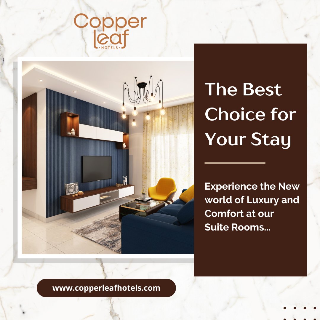 The Best Choice for Your Stay
Experience the New world of Luxury and Comfort at our Suite Rooms...
#BestHotelsInTirunelveli #HotelInTirunelveli #tirunelveli #HotelsInTirunelveli #HotelTirunelveli #luxuryhotelintirunelveli #luxuryhotel #banquethall #CopperLeafLuxury #SuiteLife