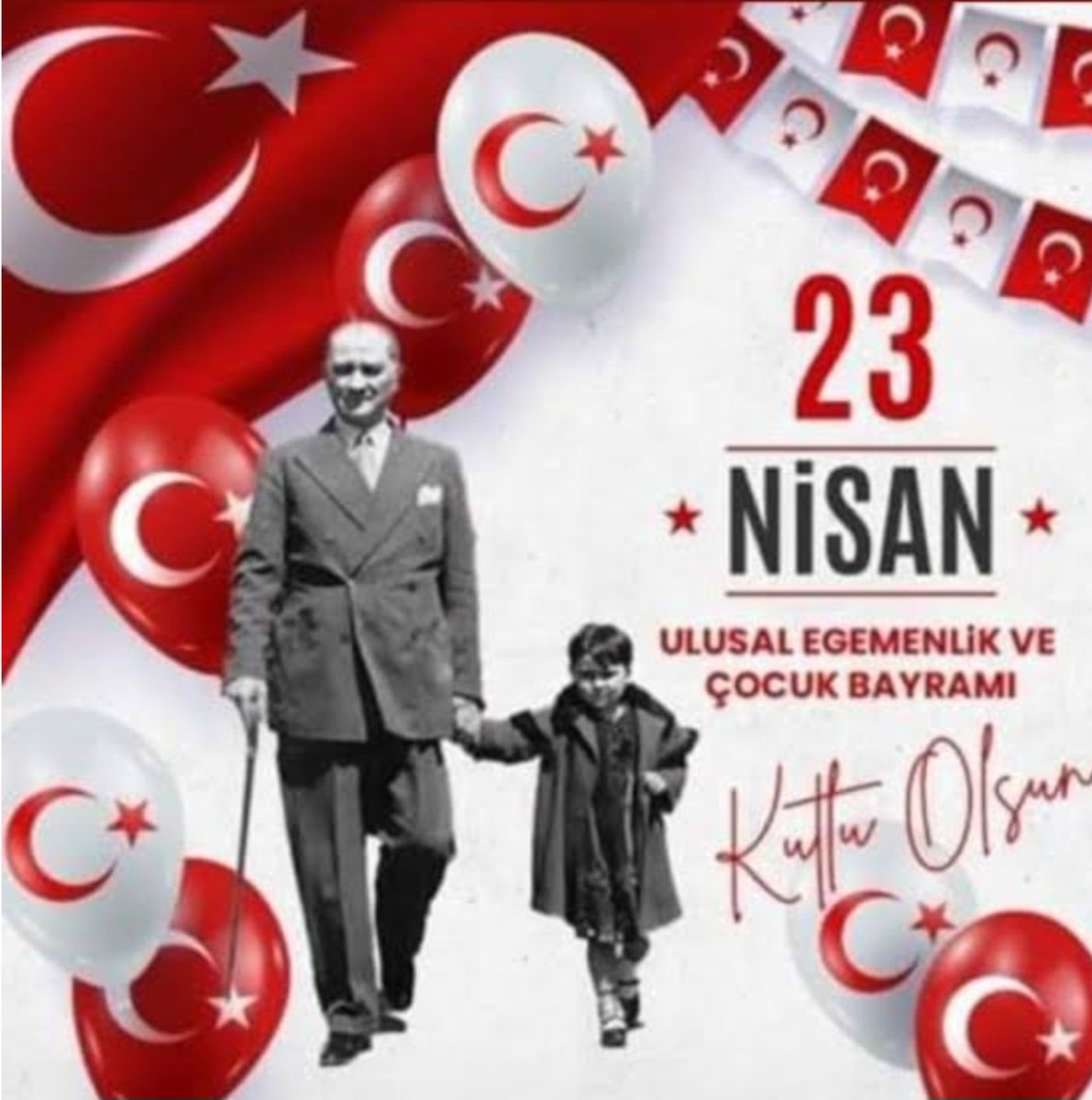 Gazi Mustafa Kemal Atatürk'ün çocuklara armağan ettiği bu mutlu günde, kuruluşunun 104. yılını gurur ve coşkuyla kutladığımız Birinci Meclisimizin kahraman üyelerini rahmet ve şükranla anıyoruz. #MustafaKemalATATÜRK ❤️ #23NisanUlusalEgemenlikveÇocukBayramı kutlu olsun🇹🇷🇹🇷