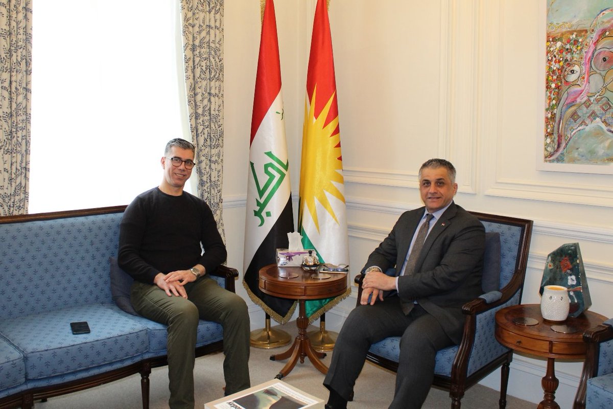 I am pleased to warmly welcome Colonel Dana Jalal Saeed to the @KRG_UK, an officer cadet at the Royal College of Defense studying advanced Command and Staff courses. We discussed the progress of his course and the importance of attending these courses offered in the UK within