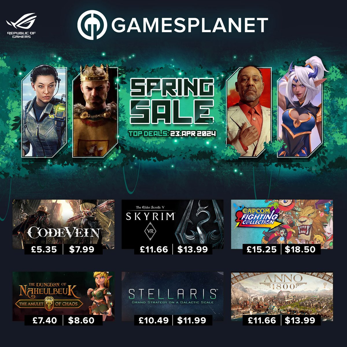 Grab you favorite games during Gamesplanet's Spring sale. Become a ROG VIP and get an extra discount with #ROGGameDeals!