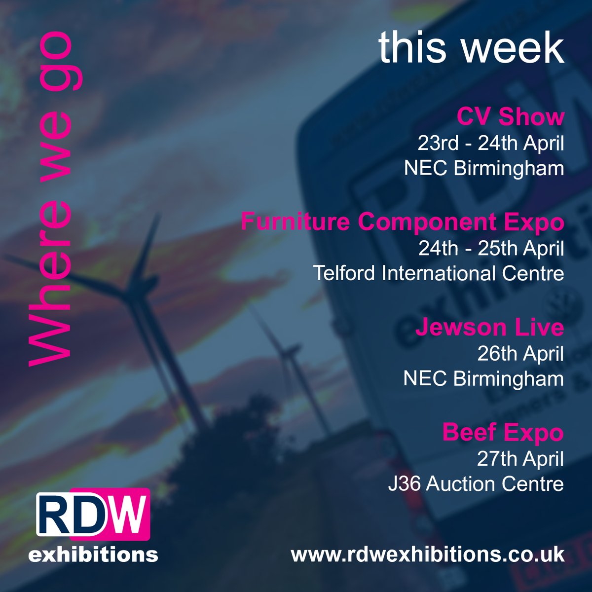 Lots of events taking place this week! 

#wherewego #exhibitioncontractors #exhibitionstands #exhibitiondesign #eventsuk #eventprofs #standbuilders #standsuppliers