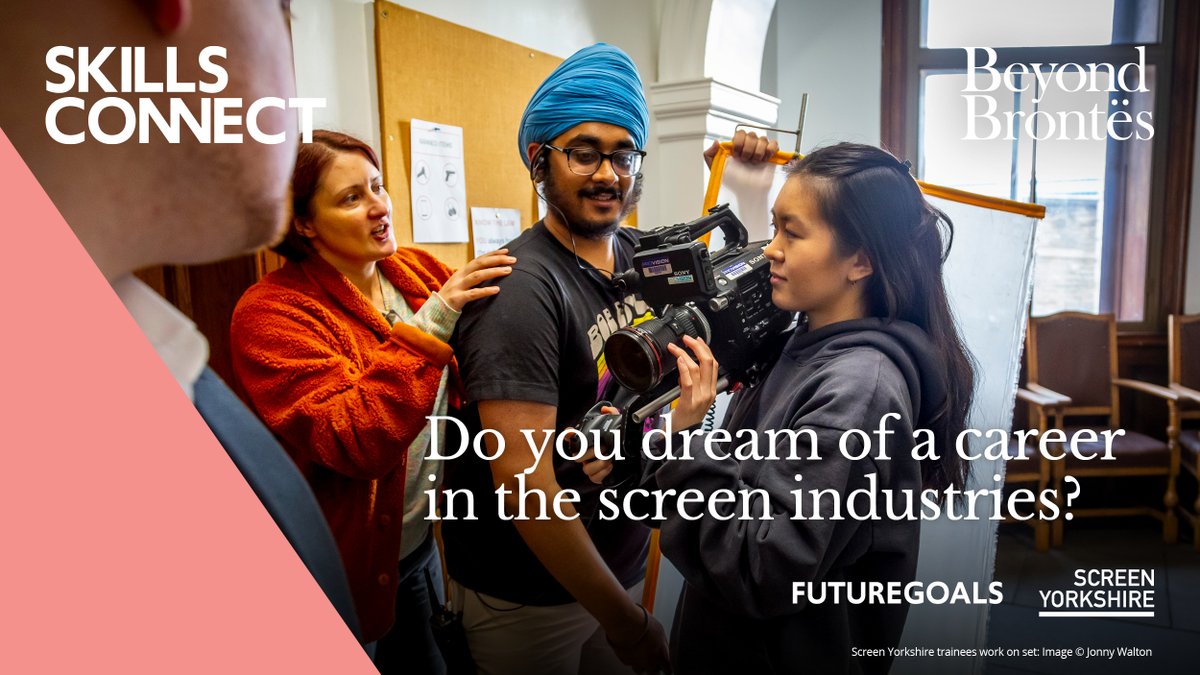West Yorkshire folk, this is for you! Learn more about #BeyondBrontës: A Screen Diversity Programme 👉🏻bit.ly/3U7rIvK Apply for the 6 week part-time course to learn all about the screen industries. 🎥🎬 #SkillsConnect #FutureGoals #ScreenYorkshire