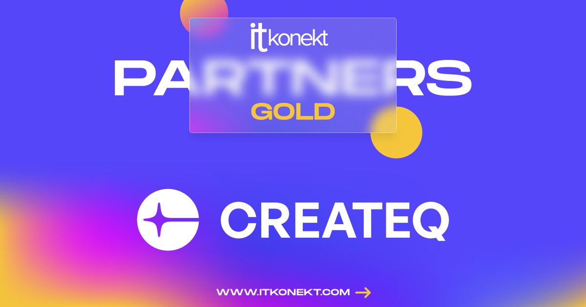 CREATEQ je Gold partner na našem ovogodišnjem ITkonekt specijalnom edukativnom događaju! 🥰

17. maja u Sava Centru, na prvom spratu - Java i .NET deep dive-ovi za iskusne developere: itkonekt.com/itkonekt-eduev…