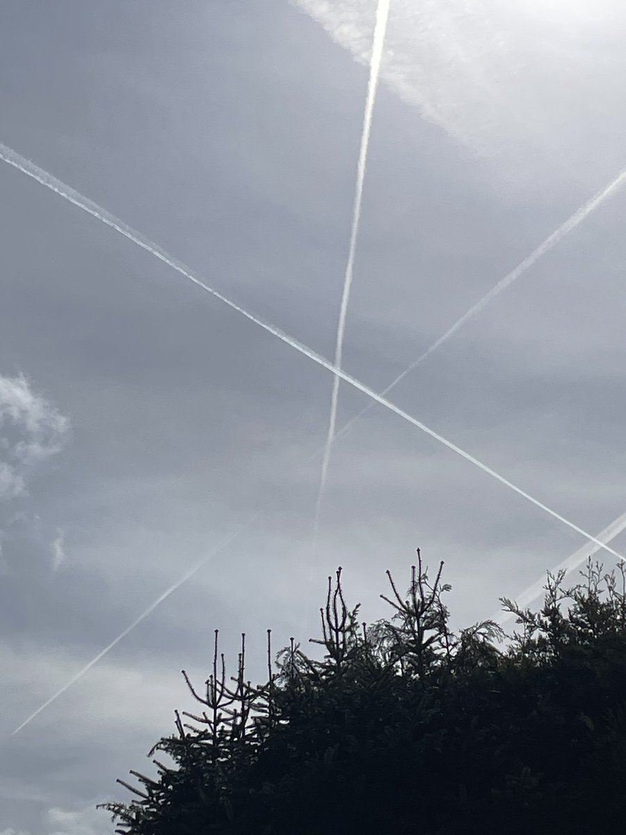 Criss crossing the skies this morning !
