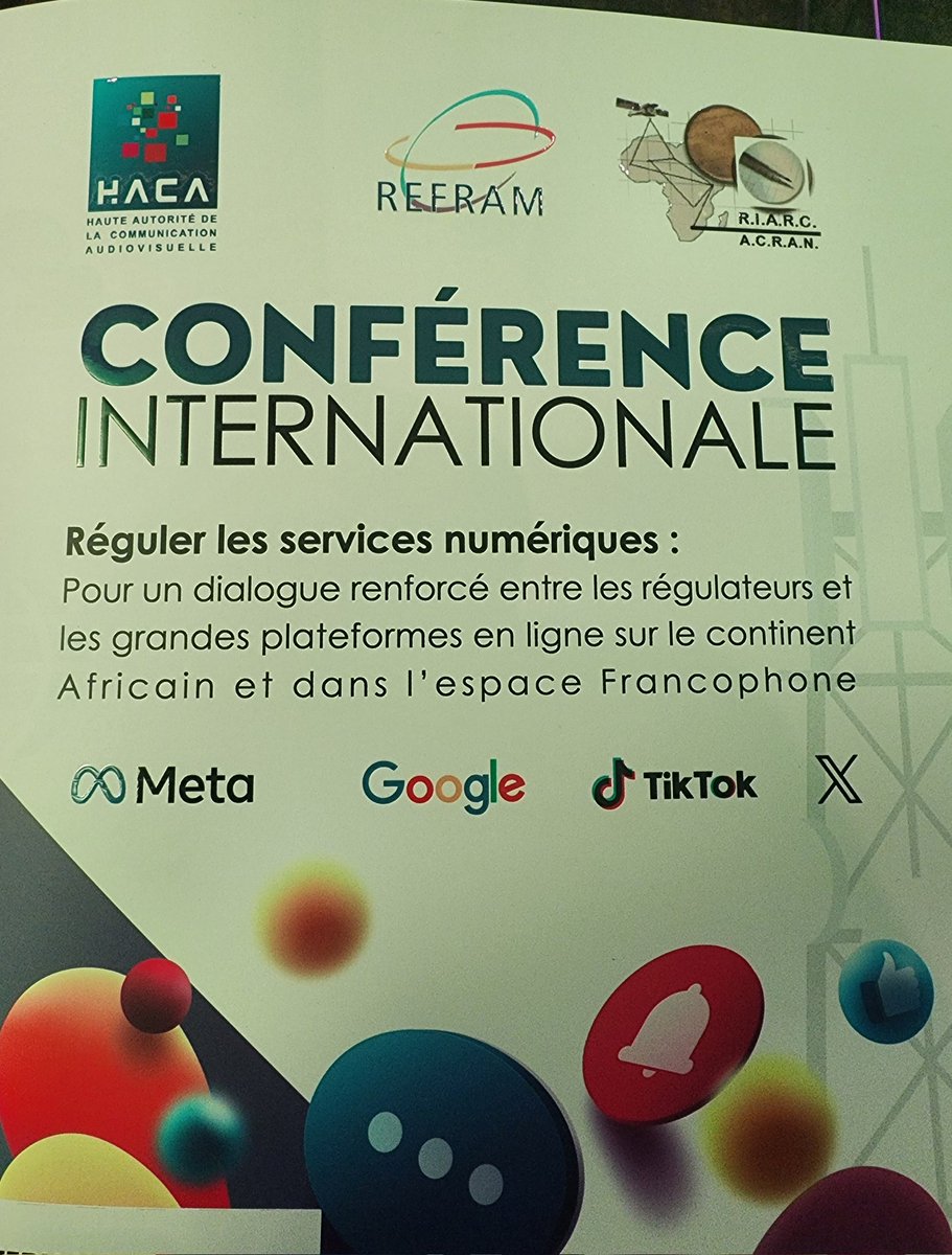 Le Président du CSAC et Président en exercice de la PRAC @CBosembe est arrivé à Abidjan, Côte d'Ivoire, pour participer à la conférence internationale sur la régulation des services numériques : Google, Meta, X, Tiktok etc.