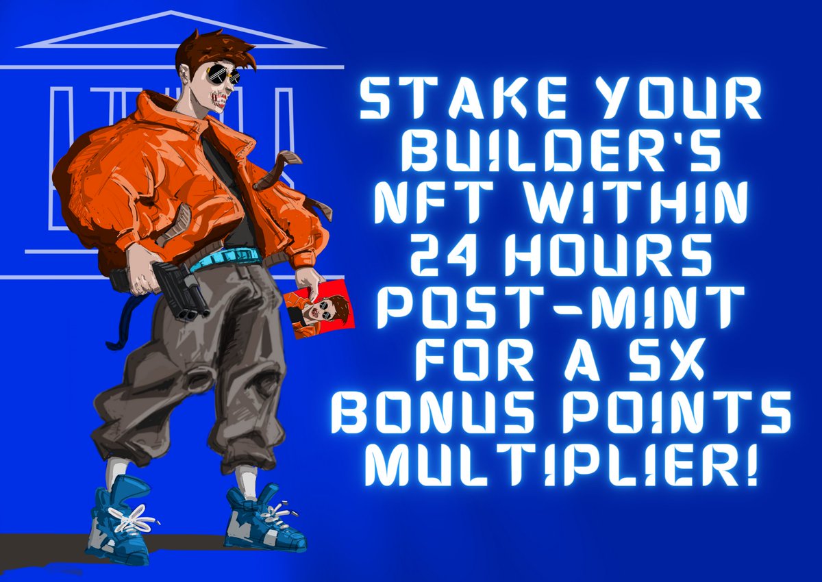 Unlocking $ETP Rewards: Staking Strategies & Community Growth Stake your Builder's NFT within the first 24 hours after mint to enjoy a 5x bonus points multiplier! Earn 625 points per NFT every 15 mins during this exclusive period. Builder's NFT stakers as well as Genesis NFT