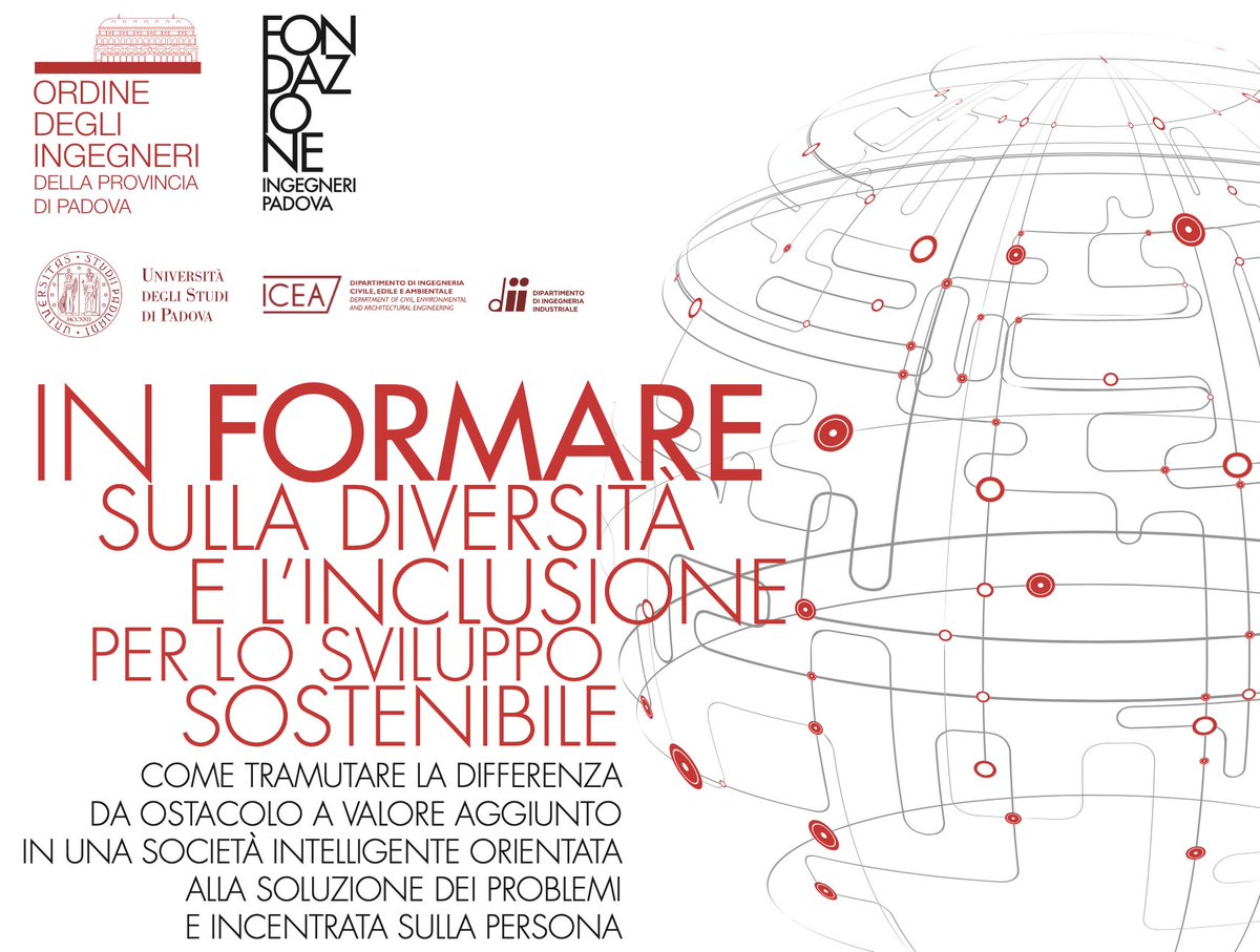 🤝Come può la differenza diventare valore aggiunto? Ne parliamo al seminario 'In-formare sulla diversità e l'inclusione per lo sviluppo sostenibile' che si terrà il 23/04 dalle 16:30 al @CaffePedrocchi > unipd.link/informare-dive… #DiCEA #DII @OrdineIngPD @Fond_Ing_Pd