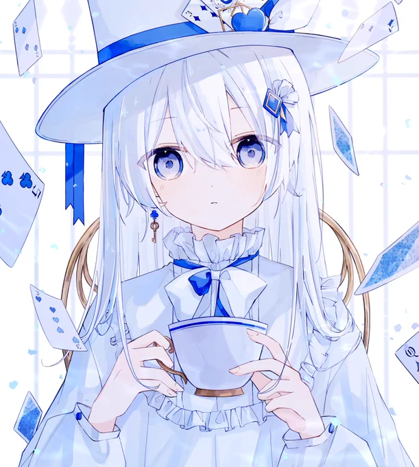 #私の作品もっと沢山の人に広がれ祭り青と白の女の子描いてます!!広がれ〜!!! 