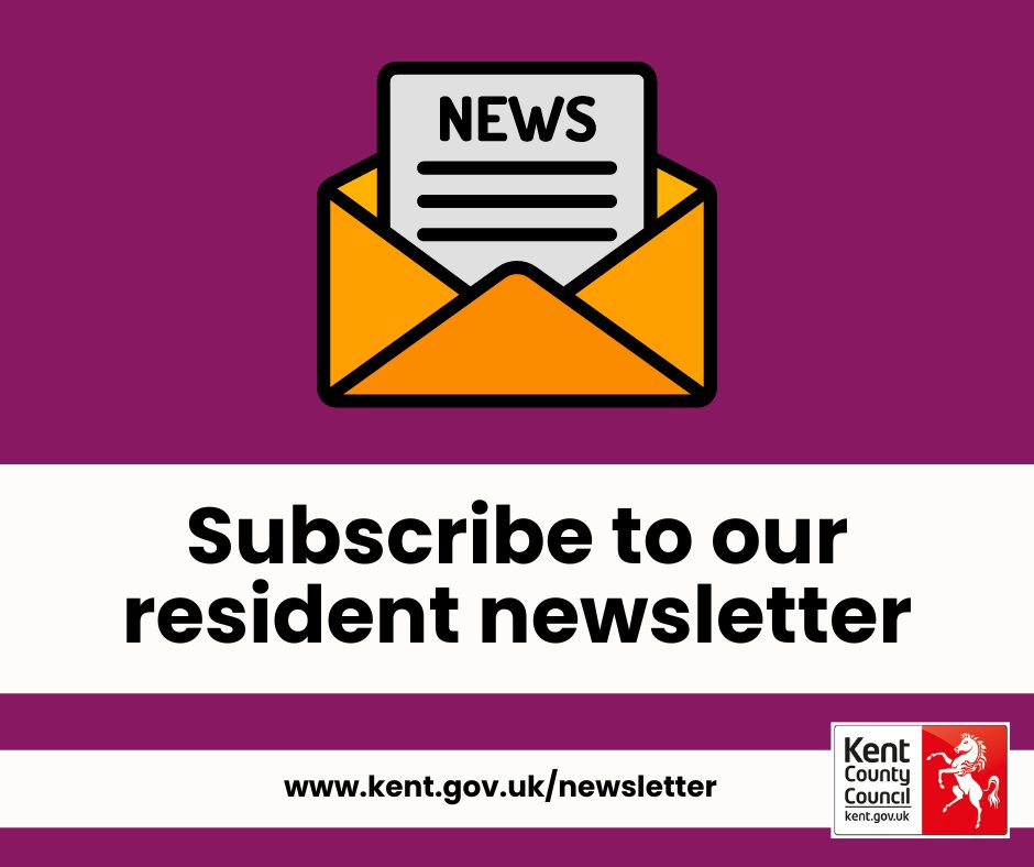 Our next resident newsletter is out this Thursday! Have you subscribed? 📝It only takes a couple of minutes to subscribe, simply visit kent.gov.uk/updates to find out more! #kcc #kentcountycouncil #news #kentnews #kccnewsletter