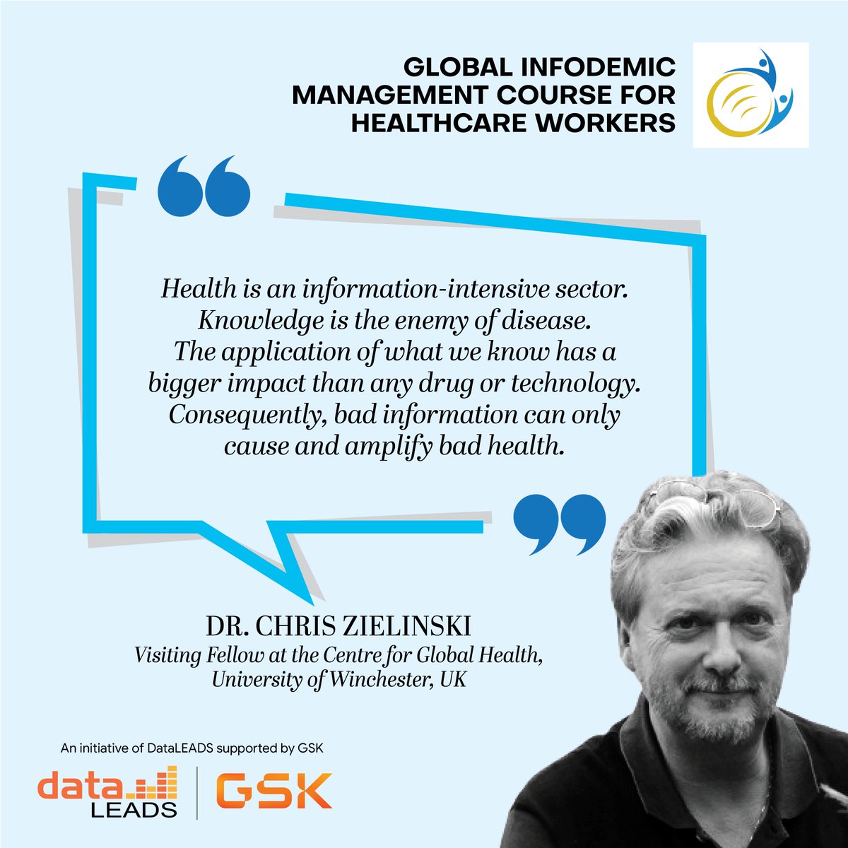 Our advisor for the 'Global Infodemic Management Course for Healthcare Workers', @ZiggytheBlue highlights how malicious content can cause a roadblock in accessing #healthinformation. Register here for a free and self-paced course on health misinformation-gimch.org/courses/global…