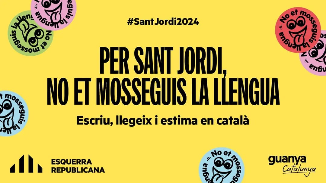 🌹Us desitgem una molt bona Diada de Sant Jordi a totes i tots! 📙 Escriu, llegeix i estima en català! 👉🏻 Aquest Sant Jordi, #NoEtMosseguisLaLlengua #SantJordi2024