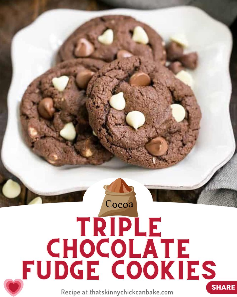 Triple Chocolate Fudge Cookies - Rich & Irresistible! - That Skinny Chick Can Bake thatskinnychickcanbake.com/triple-chocola… via @thatskinnychick