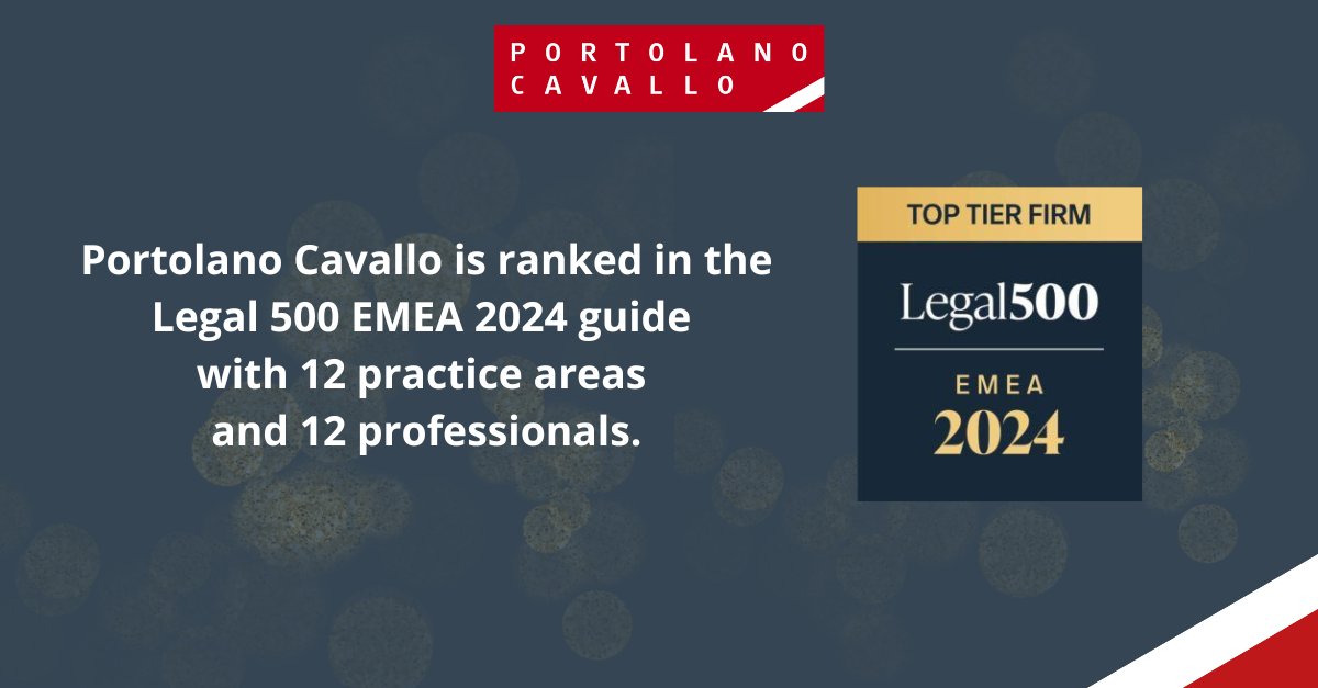 🏆🔝 Also this year we are ranked by @thelegal500: We have been recognized in 12 practice areas, adding 1 from last year. We are Tier 1 in 4 categories and 12 of our lawyers have also obtained individual recognitions. Read more: portolano.it/en/the-firm/re…