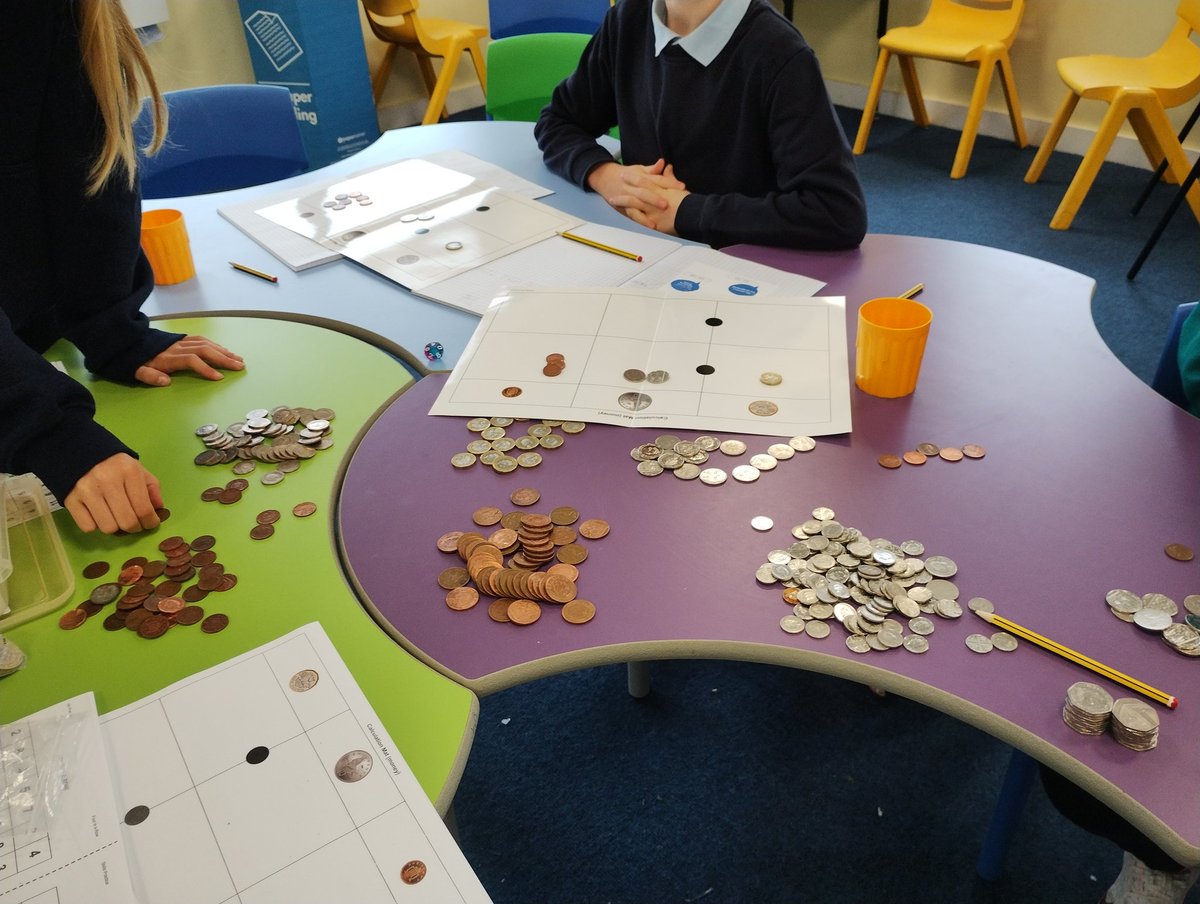 Some excellent maths work developing our understanding of money. Pupils enjoyed using real money!