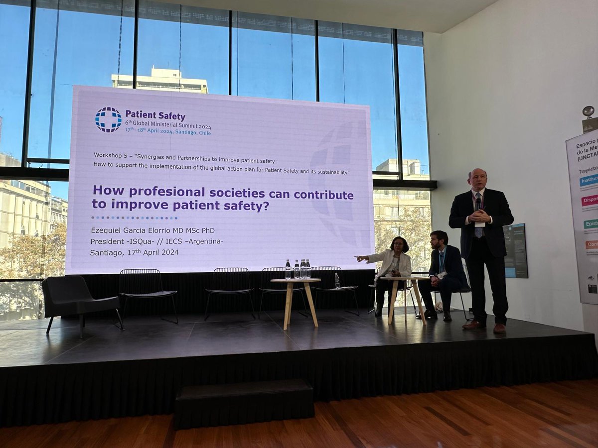 Last week, our CEO @carsten_eng & President @egarciaelorrio attended the 6th Global Ministerial Summit on Patient Safety in Chile. Ezequiel led a session on 'Professional Societies' role in patient safety.' Learn more: psschile.minsal.cl/?lang=en