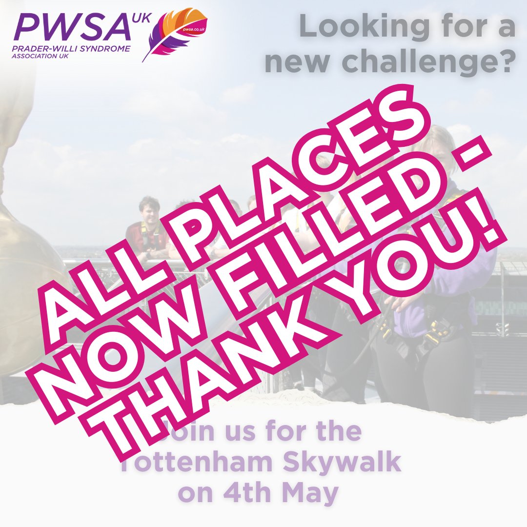 Please note that all places for our Tottenham Skywalk in May are now filled - thank you!