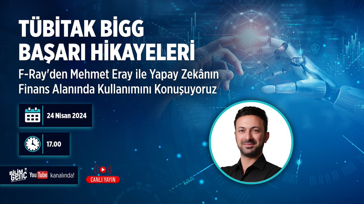 💫TÜBİTAK BiGG Başarı Hikayeleri | F-Ray 📌TÜBİTAK 1512 Girişimcilik Destek Programı (BiGG) kapsamında başarılı olan firmalardan F-Ray, BİGG serüvenlerinin yanı sıra ile yapay zekânın finans alanında kullanımı ile ilgili merak edilen soruları canlı yayında sizler için…