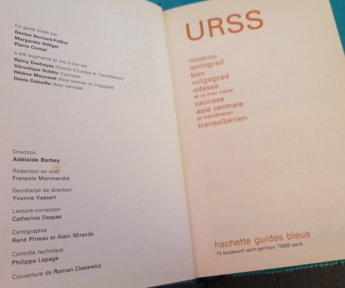 #VieuxPapiers #URSS #JeSuisUnDinosaure 
Une autre trace de temps préhistoriques, le Guide bleu sur l'URSS. Il date de 1980.