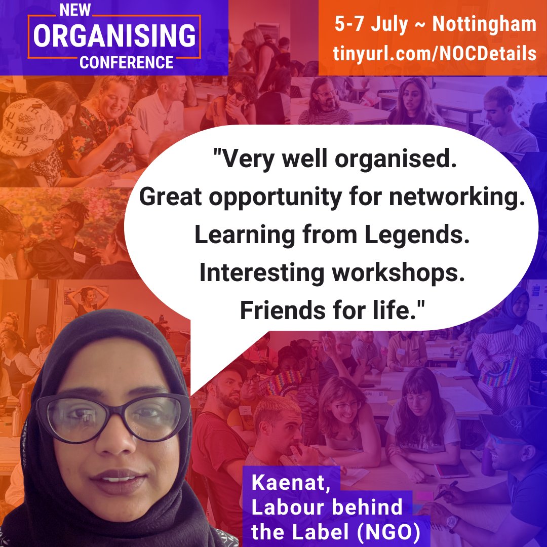 Kaenat & the brilliant team @labourlabel were a key part of what made last year's conference so incredible ⚡️

This year, they'll deliver an unmissable world café on #MigrantRights 🤩

Come, build our collective power & make connections for life 👉 tinyurl.com/apply-noc-2024