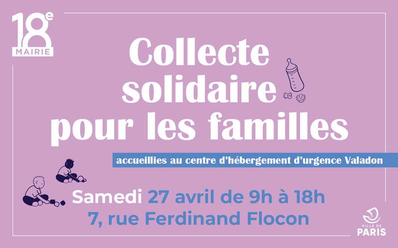 mairie18paris's tweet photo. 🆘| Aider les plus précaires, trouver des solutions pour les personnes démunies, agir pour les populations à la rue…
🤝#Collectes #solidaires | Samedi 27 avril
📍 7, rue Ferdinand Flocon - CHU Valadon
Toutes les infos ⬇️
https://t.co/R5x3ZcKl5X https://t.co/ilXwZgzaXE