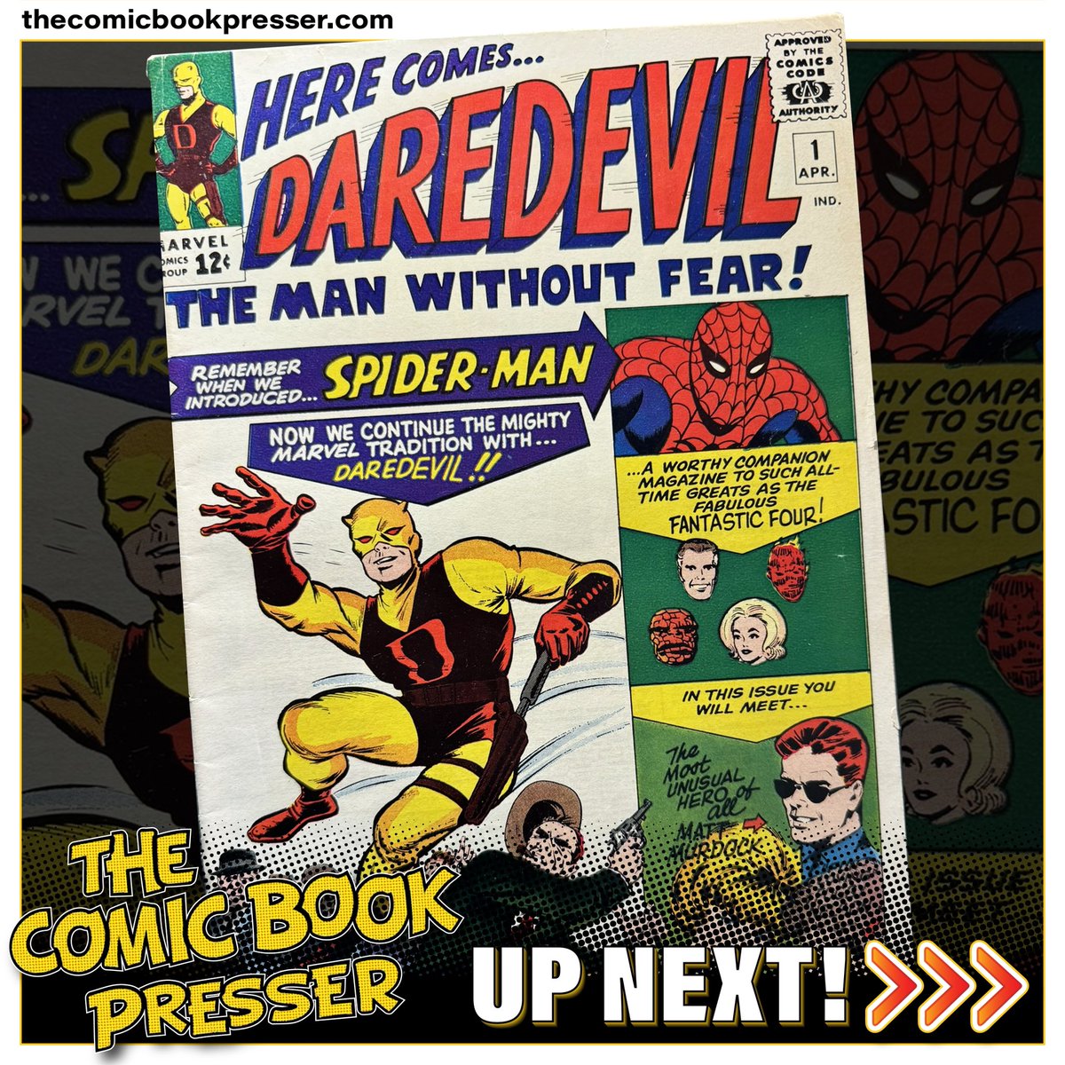 Often Imitated, Never Duplicated! 

Believe it or not, this $5,000 Silver Age grail has already been pressed and cleaned by an established “Professional Pressing Company”. We will take it from here.

#thecomicbookpresser #marvelcomics #daredevil #stanlee  #moderncomics