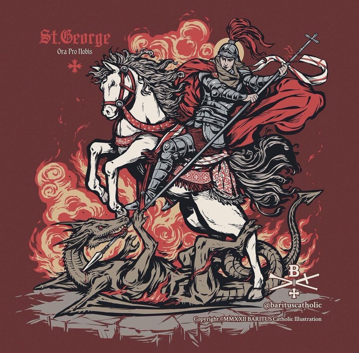 Does anyone else think that this image needs to be on the cover of an album?! Happy Feast Day of St. George! Image credit: @BaritusCatholic