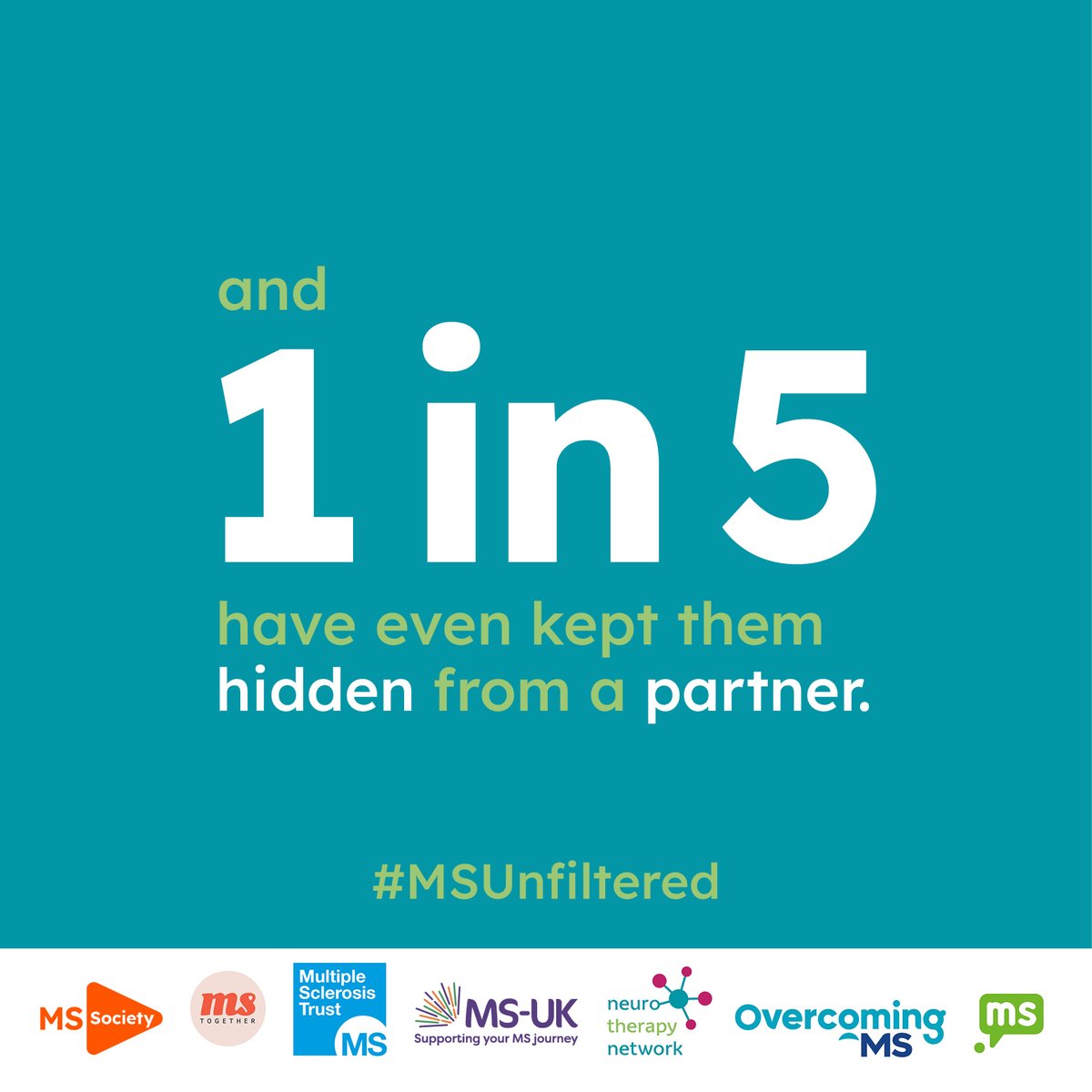 Of the 1,400 people we surveyed, a high number are hiding symptoms due to embarrassment. No one should struggle alone. This #MSAwarenessWeek join the #MSUnfiltered conversation to break the stigma and ask for support. Find a therapy centre near you: neurotherapynetwork.org.uk