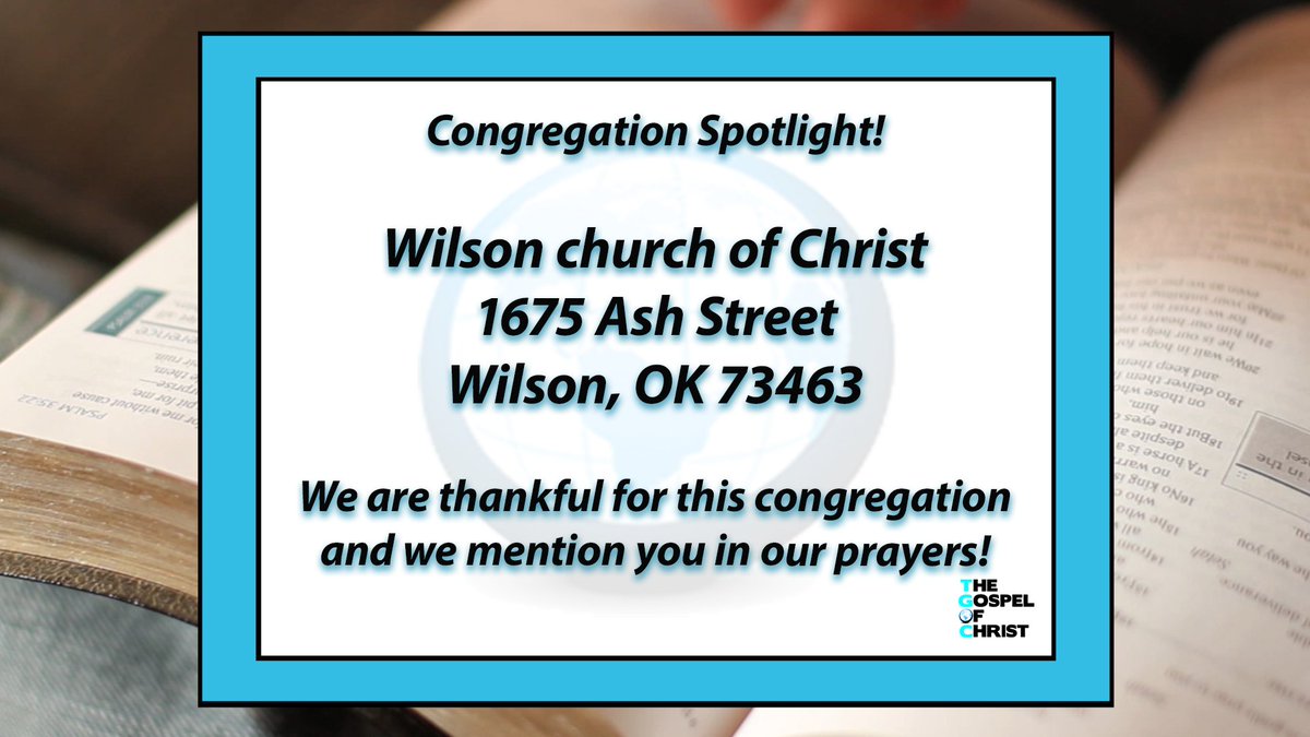 We express our gratitude for the congregations supporting The Gospel of Christ! We invite you to join us in offering prayers for this congregation.

 #blessed #ChurchofChrist #WilsonchurchofChrist #Wilson