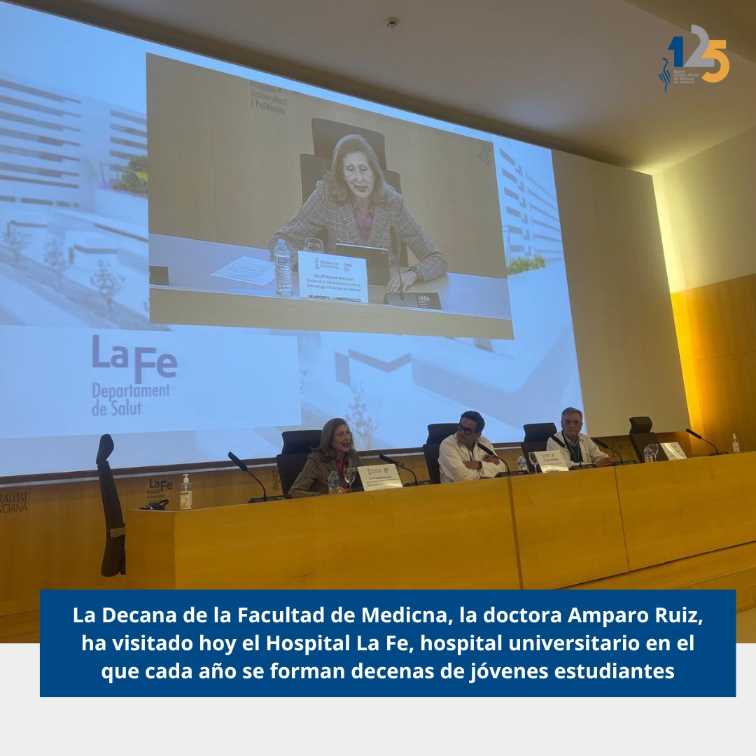 👩‍⚕️ La decana de @medicina_uv, la doctora Amparo Ruiz, ha visitado hoy el @hospitallafe, hospital universitario en el que cada año se forman decenas de jóvenes estudiantes. 🏥 El objetivo del encuentro es que ambas entidades puedan tratar conjuntamente los asuntos que conciernen…