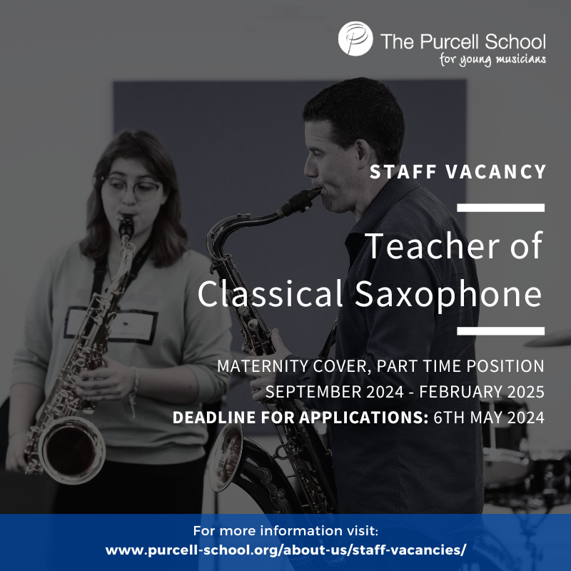 *Staff Vacancy* 🎵 Teacher of Classical Saxophone 🎷 Maternity cover, P/T from Sep 2024 to Feb 2025 Closing date for applications: 6th May 2024 Visit the link below to find out more 👇 tinyurl.com/4tyzpn2y #MusicSchool #JobVacancy #ClassicalSaxophone #MaternityCover