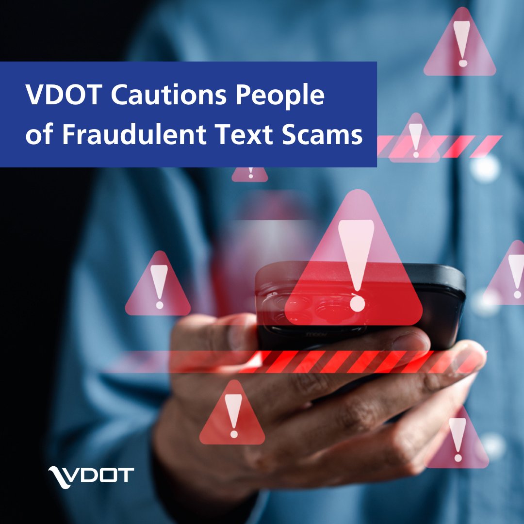 The FBI recently issued a warning about a text message scam that is sending requests for payment of outstanding toll charges in various states. To date, VDOT is not aware of Virginia residents receiving these messages. Learn more: bit.ly/3xLak8F