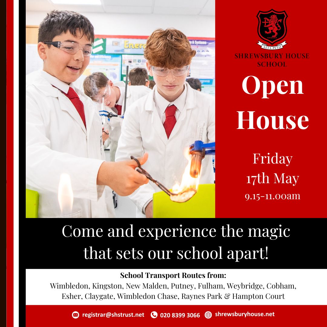 Didn't get the Primary School Offer you were hoping for? Reach out to us! Come experience the enchantment of Shrewsbury House firsthand at our Open House on Friday, May 17th. We're eager to meet you! Book a place now: buff.ly/42cws7e #OpenHouse #ShrewsburyMagic