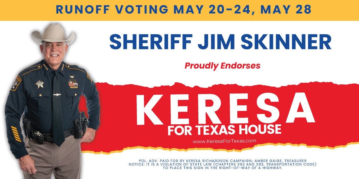 Thank you to Collin County Sheriff Jim Skinner for his support! keresafortexas.com