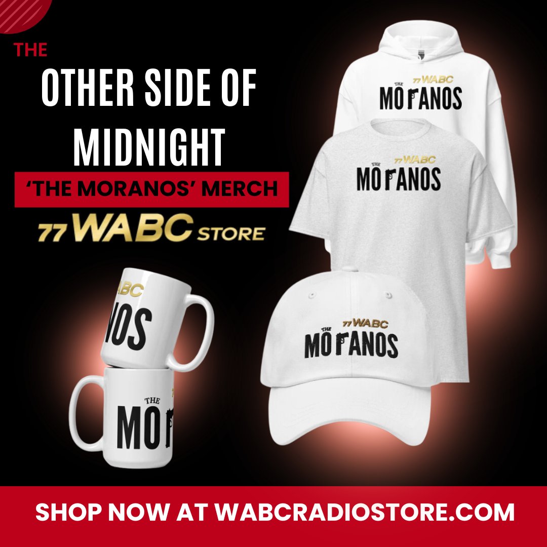 Get your very own 'The Other Side of Midnight' @frankmorano 'The Moranos' Merchandise! Buy yours on wabcradiostore.com!