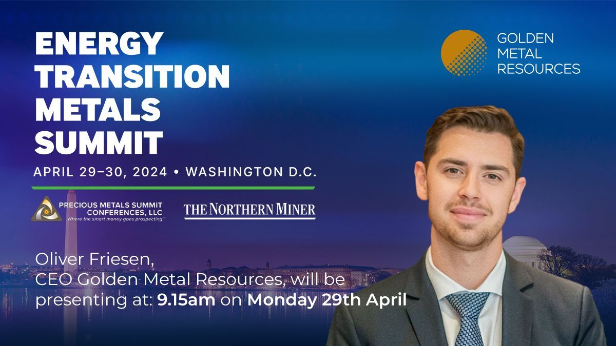 GuardianMetRes's tweet photo. #GMET CEO @oliverjfriesen will be presenting at the 2024 Energy Transition Metals (ETM) Summit in Washington, D.C.

The ETM conference joins industry leaders exploring for the critical metals necessary for the global energy transition. 

More info: https://t.co/MeMTj85IQ5

#GMTLF https://t.co/L50FKfLEWQ
