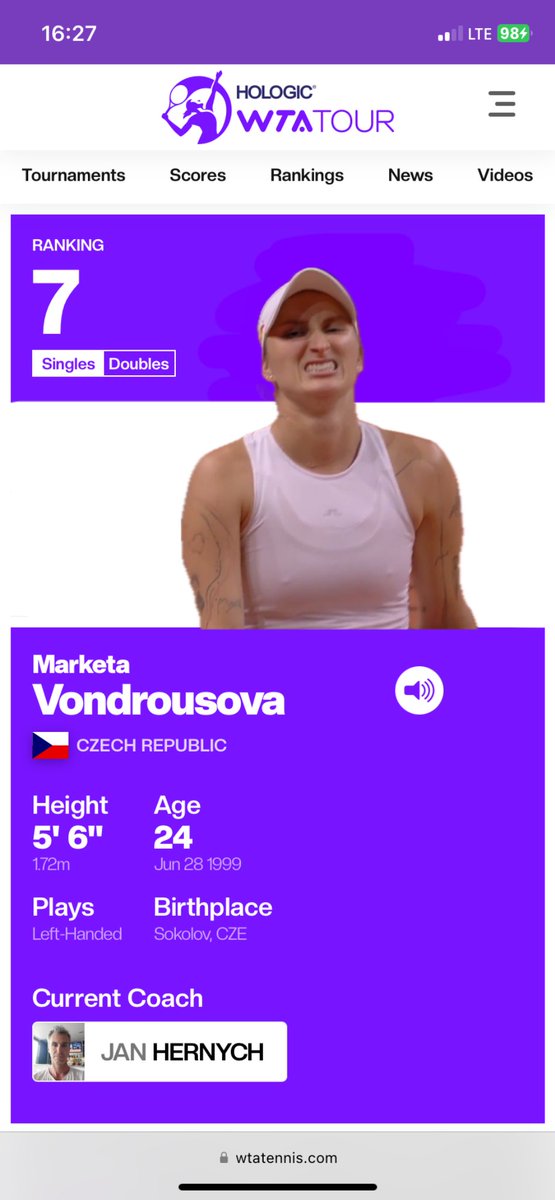 Ohhhh…. Vondrousova’s picture also has been updated 😻😻😻 this one is so good omgggg