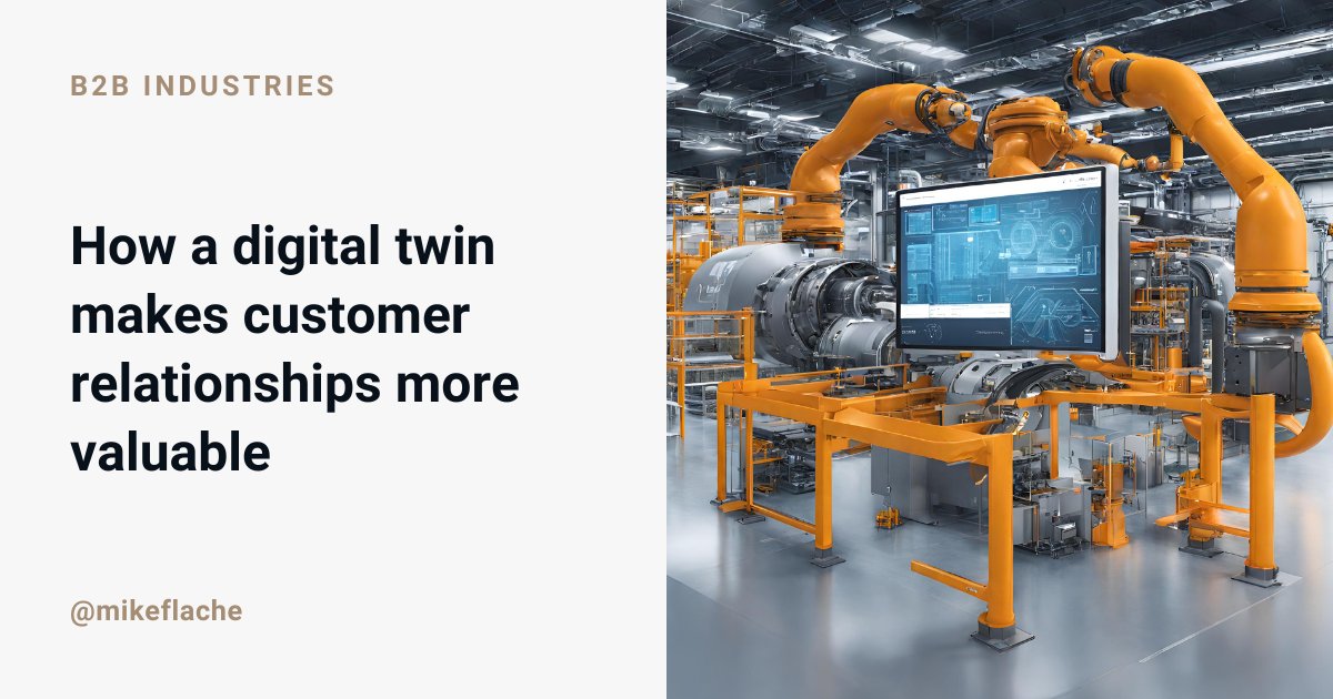 Let your digital twin help improve your customer relationships. 💡 Digital twins are more than virtual replicas of physical objects, systems, or processes. They can help create a contemporary way of product design and development, especially in B2B industries. For me, it's