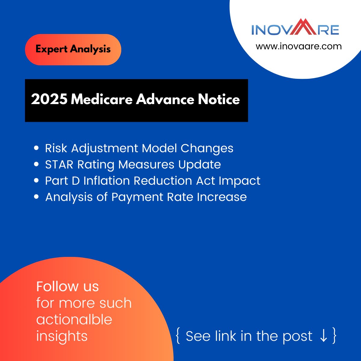 Discover 2025 Medicare Advance Notice updates: risk adjustment, STAR ratings, Part D (IRA impact), & more. Read our blog:zurl.co/pHgA  
#MedicareAdvantage #PartD #RiskAdjustment #STARRatings #InflationReductionAct